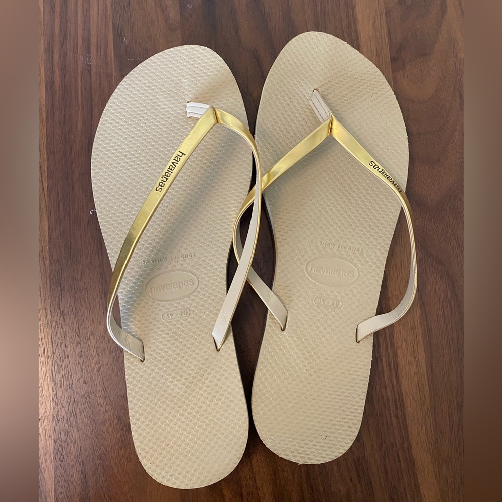Metallic gold Havaianas - 39/40